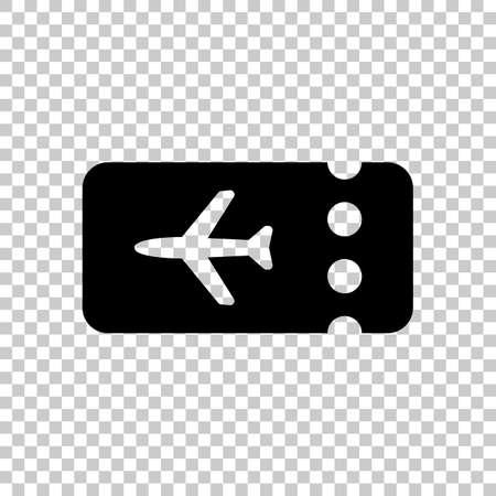 Simple ticket plane icon. Blank card. On transparent background.のイラスト素材