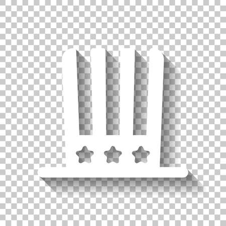 4 july, independence day. hat icon. White icon with shadow on transparent backgroundのイラスト素材