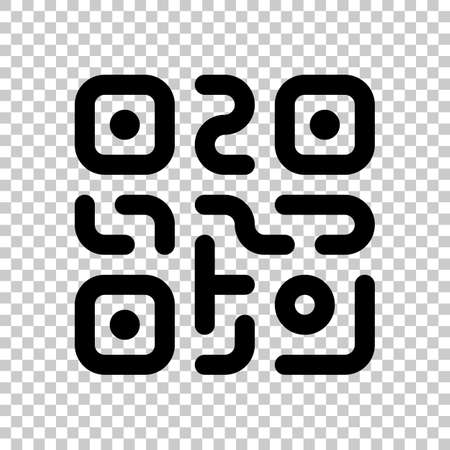 QR code. Technology icon. Simple logo. On transparent background.のイラスト素材