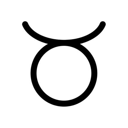 Astrological sign. Taurus simple icon. Black on white backgroundのイラスト素材