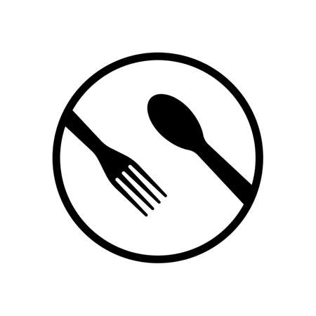 food tools. fork and spoon. Black on white backgroundのイラスト素材