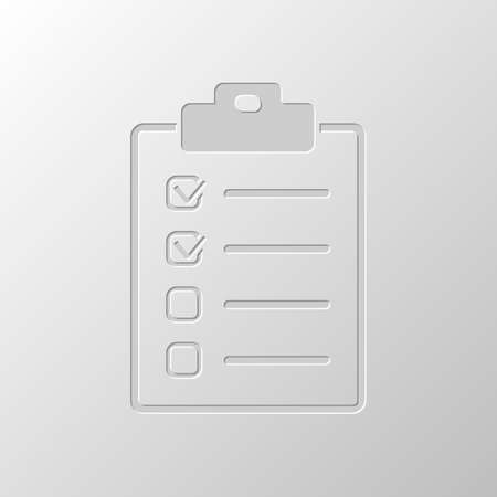 Checklist icon. Paper design. Cutted symbol. Pitted styleのイラスト素材