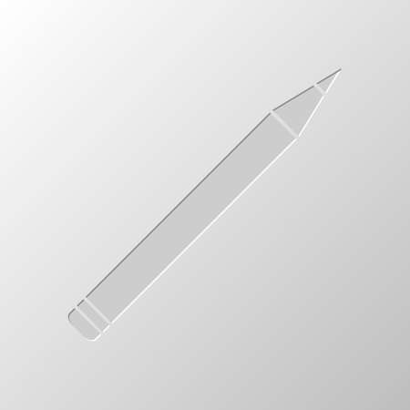 Pencil icon. Paper design. Cutted symbol. Pitted styleのイラスト素材