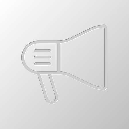 mouthpiece icon. Paper design. Cutted symbol. Pitted styleのイラスト素材