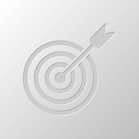 target icon. Paper design. Cutted symbol. Pitted styleのイラスト素材