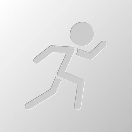 running man. simple icon. Paper design. Cutted symbol. Pitted styleのイラスト素材