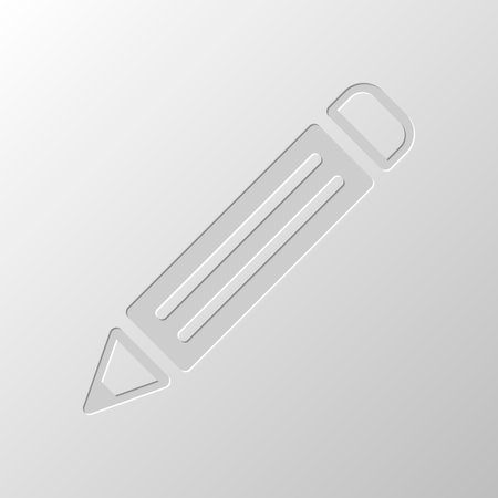 simple pencil symbol. Paper design. Cutted symbol. Pitted styleのイラスト素材