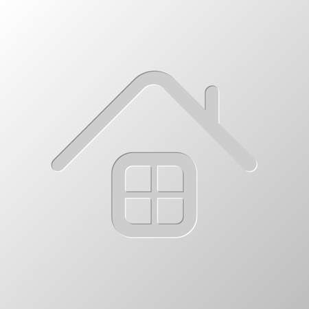 Simple house icon. Paper design. Cutted symbol. Pitted styleのイラスト素材