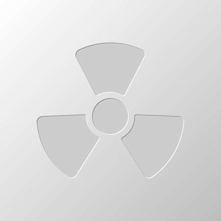 Radiation simple symbol. Radioactivity icon. Paper design. Cutted symbol. Pitted styleのイラスト素材