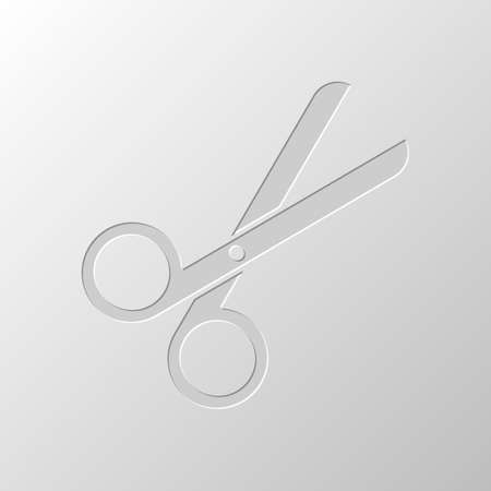 Scissors icon. Tool of barber. Paper design. Cutted symbol. Pitted styleのイラスト素材