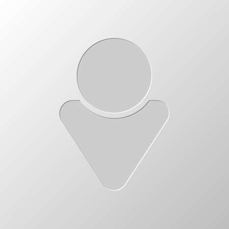 Simple male symbol. Man icon. Paper design. Cutted symbol. Pitted styleのイラスト素材