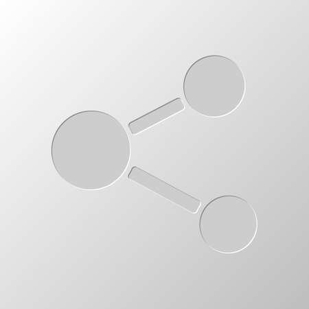Simple share icon. Paper design. Cutted symbol. Pitted styleのイラスト素材