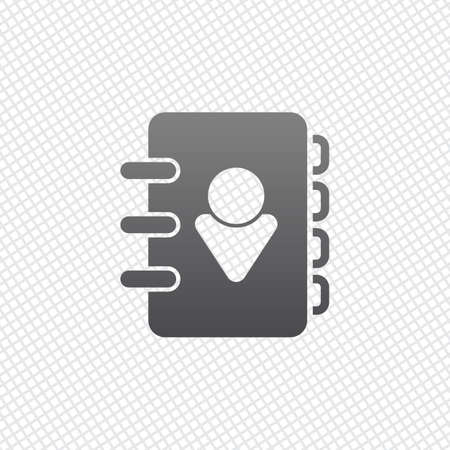 address book with person on cover. simple icon. On grid backgroundのイラスト素材