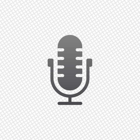 Simple microphone icon. On grid backgroundのイラスト素材