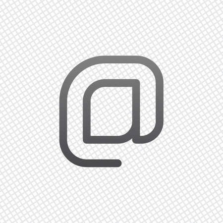 E-mail symbol, internet mail icon. Linear, thin outline. On grid backgroundのイラスト素材