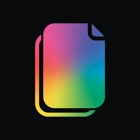 document simple icon. Rainbow color and dark background