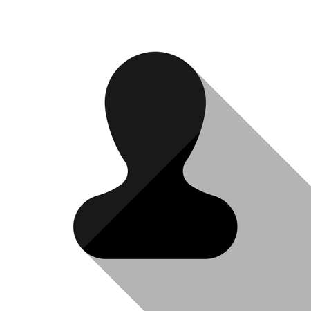 Simple silhouette of man. Black object with long shadow on white backgroundのイラスト素材