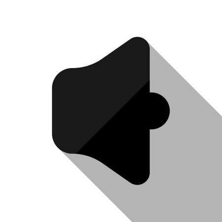Simple volume max. Black object with long shadow on white backgroundのイラスト素材