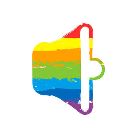 simple volume medium. Drawing sign with LGBT style, seven colors of rainbow (red, orange, yellow, green, blue, indigo, violetのイラスト素材