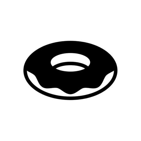 Donut, icon of food, side view. Black icon on white backgroundのイラスト素材