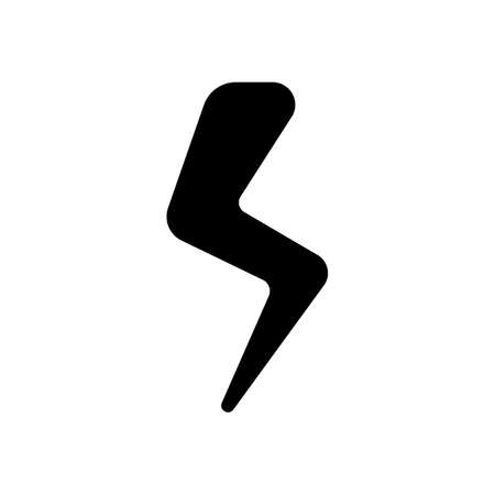 Lightning icon, sign of energy, strike of flash. Black icon on white backgroundのイラスト素材