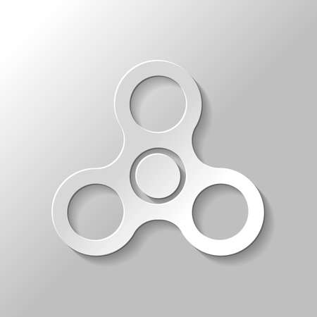 Spinner icon. Toy for stress relief. Paper style with shadow on gray backgroundのイラスト素材