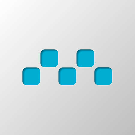 Taxi cab or car. Simple icon. Paper design. Cutted symbol with shadowのイラスト素材