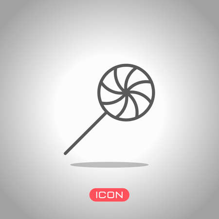 candy icon. Icon under spotlight. Gray backgroundのイラスト素材
