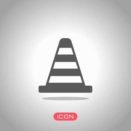 Cone Icon. Icon under spotlight. Gray backgroundのイラスト素材