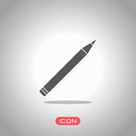 Pencil icon. Icon under spotlight. Gray backgroundのイラスト素材