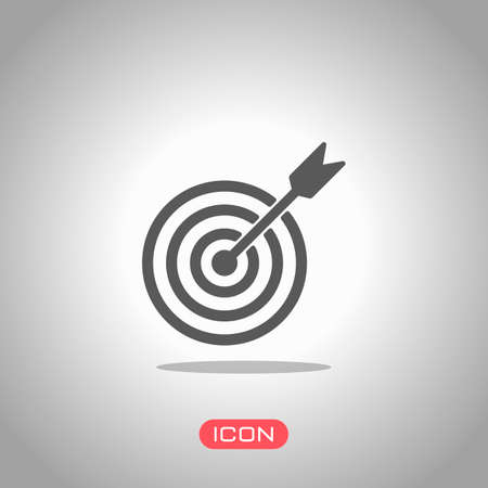 target icon. Icon under spotlight. Gray backgroundのイラスト素材