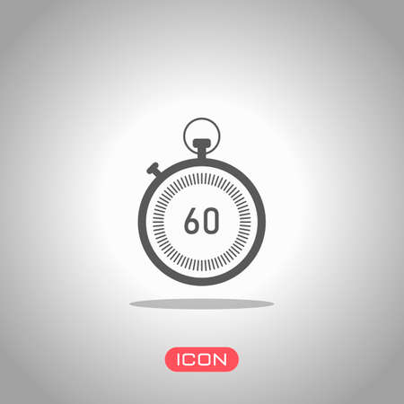 stopwatch. simple icon. Icon under spotlight. Gray backgroundのイラスト素材
