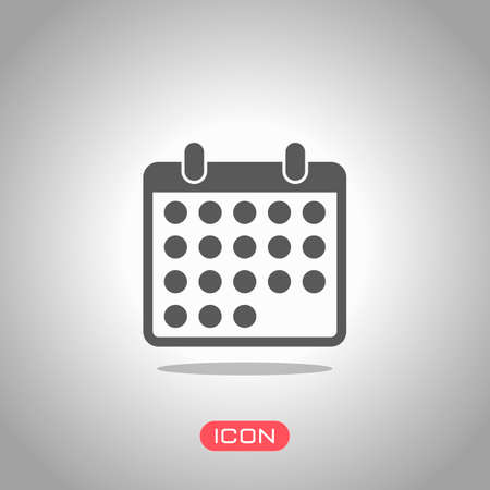 simple calendar icon. Icon under spotlight. Gray backgroundのイラスト素材