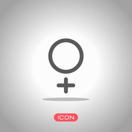 gender symbol. linear symbol. simple women icon. Icon under spotlight. Gray backgroundのイラスト素材