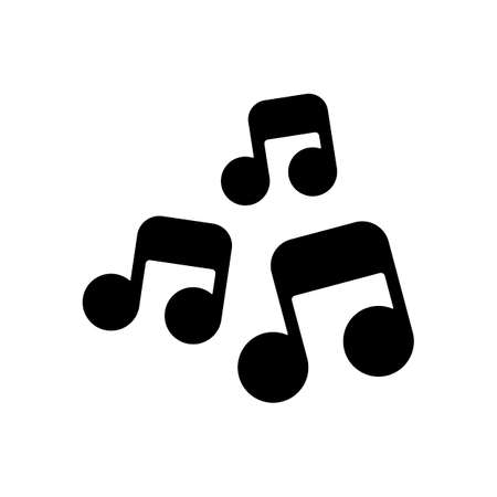 Music notes, song or melody. Black icon on white backgroundのイラスト素材