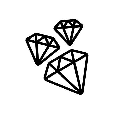 A few falling outline diamonds. Black icon on white backgroundのイラスト素材