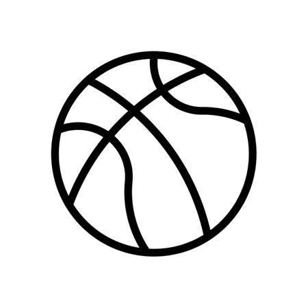 basketball, linear sport  , simple ball. Black icon on white backgroundのイラスト素材
