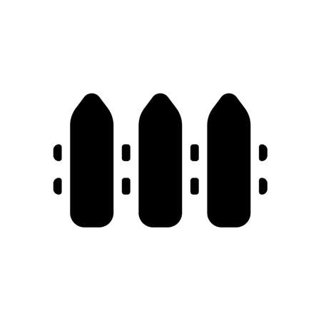 Simple fence sign. Black icon on white backgroundのイラスト素材
