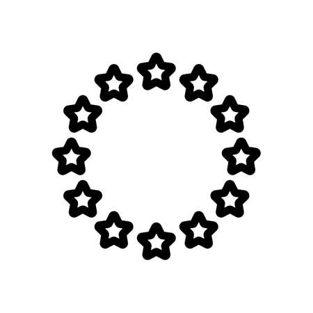 Stars circle, european union. Black icon on white backgroundのイラスト素材