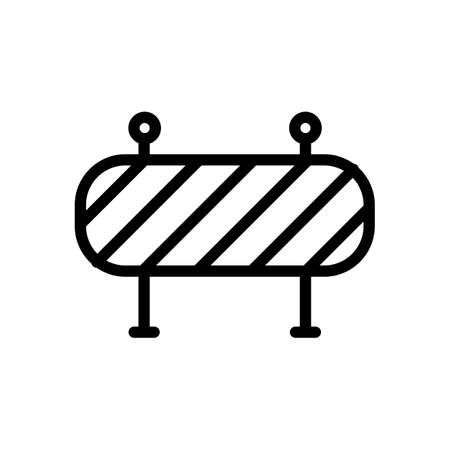 Road barrier, block entry, outline design. Black icon on white backgroundのイラスト素材