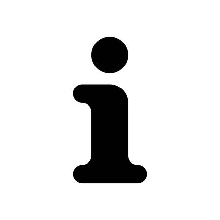 Information symbol, inform desk, i letter. Black icon on white backgroundのイラスト素材