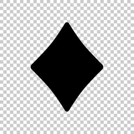 Diamonds, playing card game. Black symbol on transparent backgroundのイラスト素材