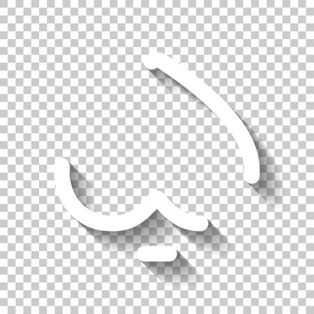 Spades, playing card game, outline design. White icon with shadow on transparent backgroundのイラスト素材