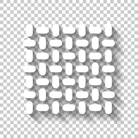Anti slip floor, metal texture. White icon with shadow on transparent backgroundのイラスト素材