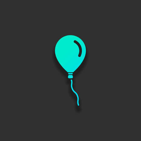 Air balloon icon. Sign of celebration. Colorful logo concept with soft shadow on dark background. Icon color of azure oceanのイラスト素材