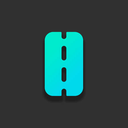Road or highway, simple icon. Colorful logo concept with soft shadow on dark background. Icon color of azure oceanのイラスト素材