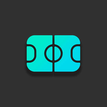 soccer field, football stadium, sport icon. Colorful logo concept with soft shadow on dark background. Icon color of azure oceanのイラスト素材