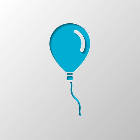 Air balloon icon. Sign of celebration. Paper design. Cutted symbol with shadowのイラスト素材