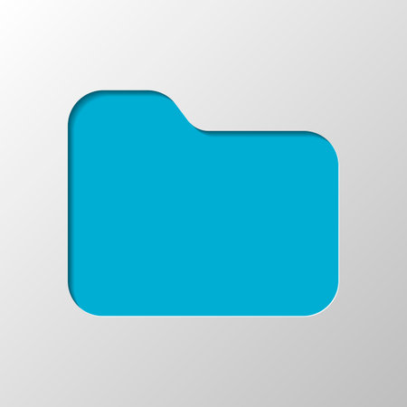 Folder of documents, portfolio with files, business icon. Paper design. Cutted symbol with shadowのイラスト素材