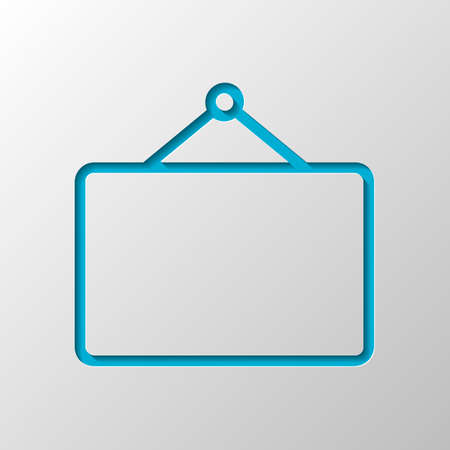 Photo frame for picture, outline linear icon. Paper design. Cutted symbol with shadowのイラスト素材